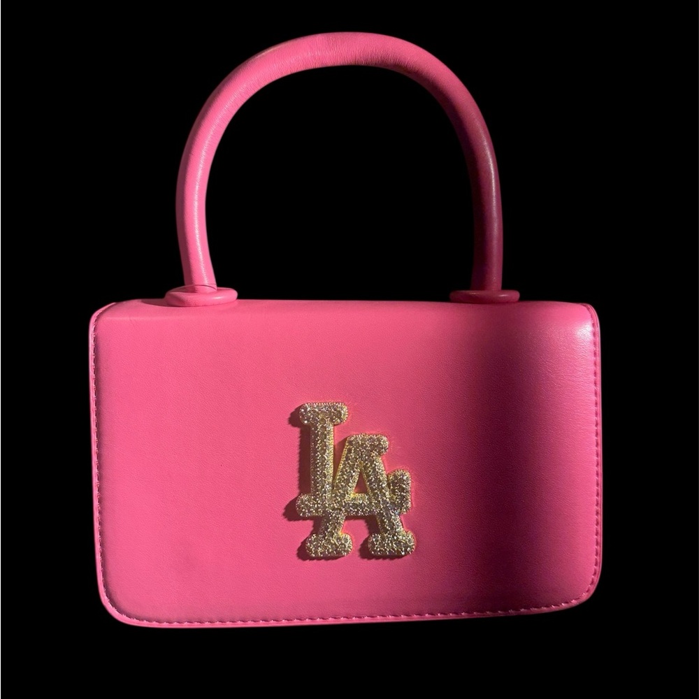Pink and Gold Mini Bag with Structured Design